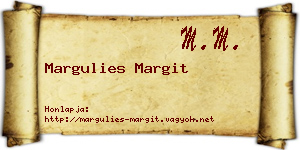 Margulies Margit névjegykártya